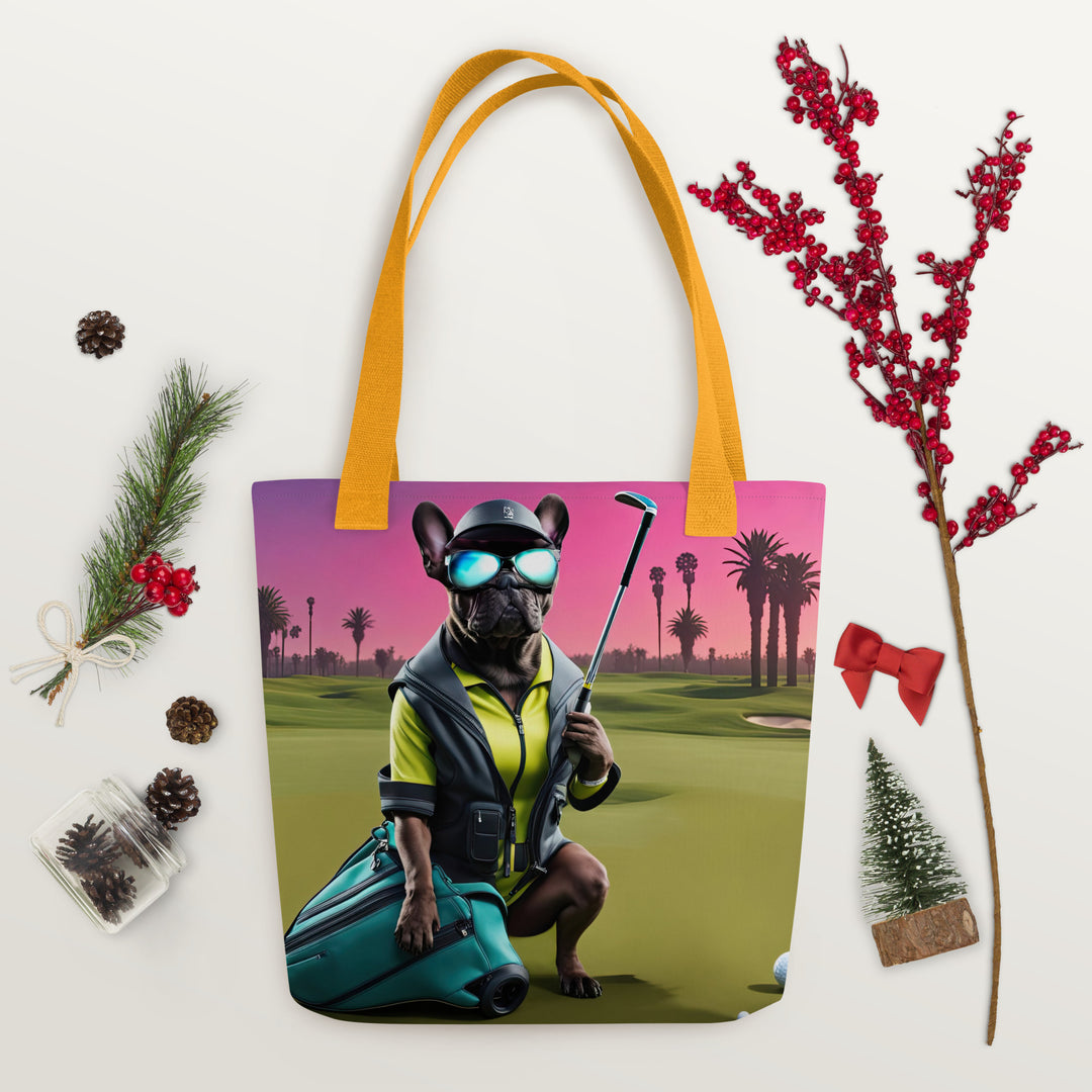 Tote bag-French Bulldog Golfer V46