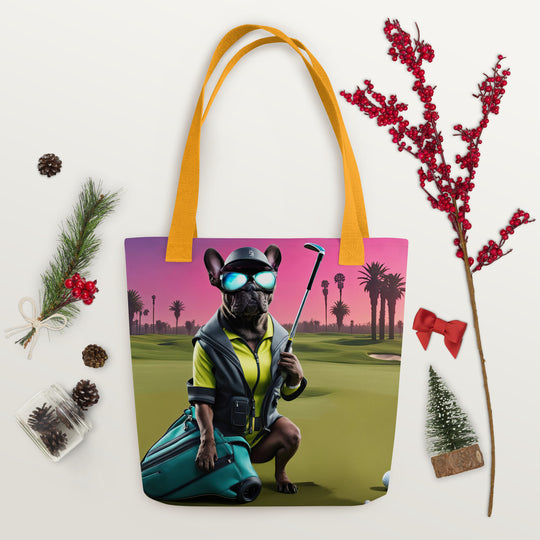 Tote bag-French Bulldog Golfer V46