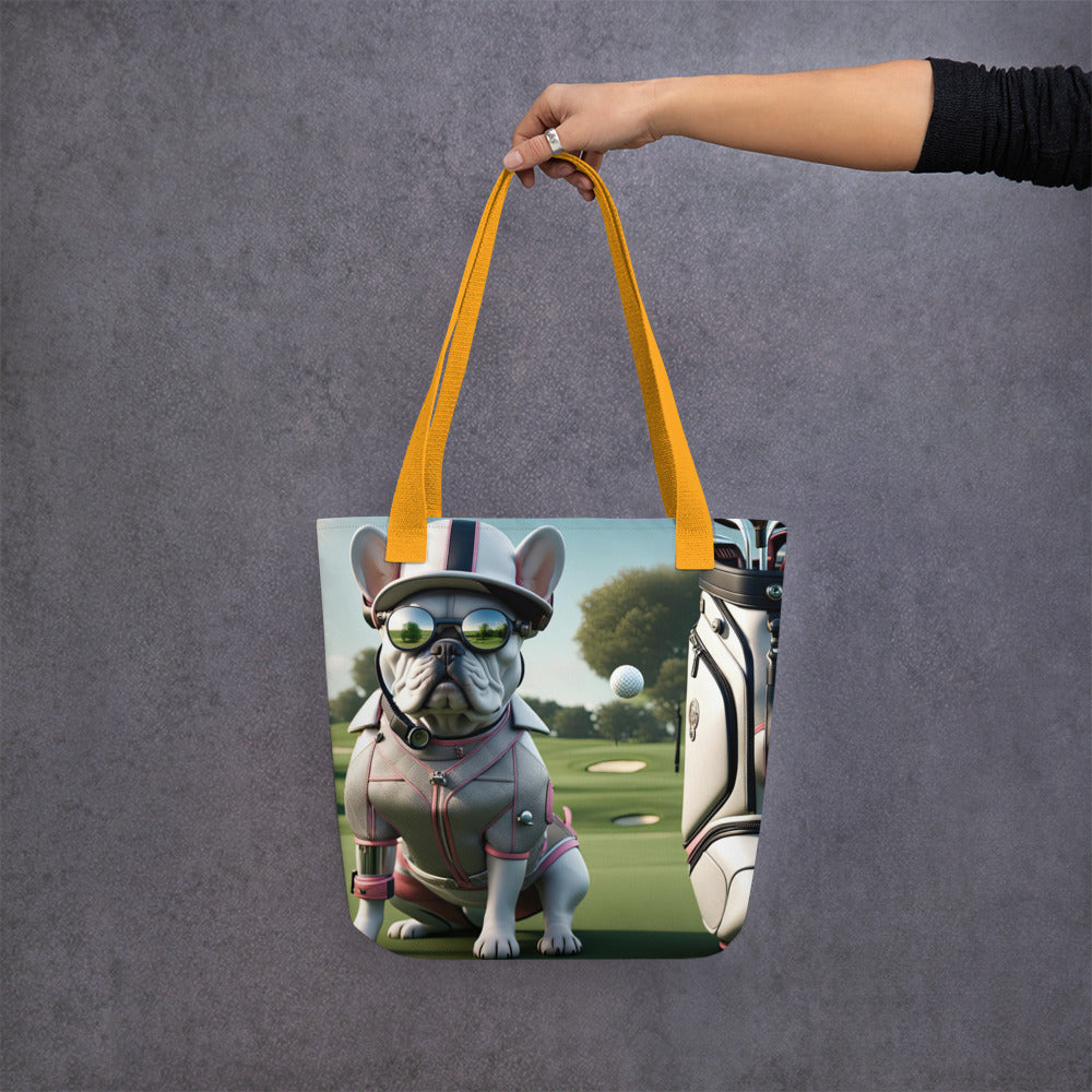 Tote bag-French Bulldog Golfer V48