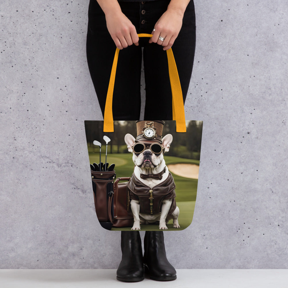 Tote bag-French Bulldog Golfer V49