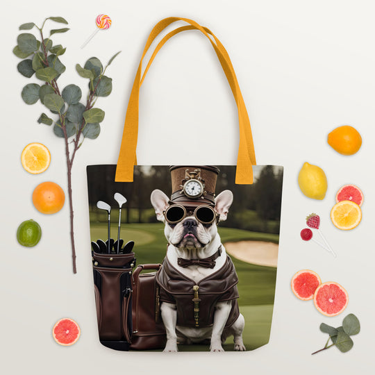 Tote bag-French Bulldog Golfer V49