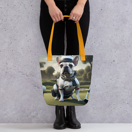 Tote bag-French Bulldog Golfer V51`