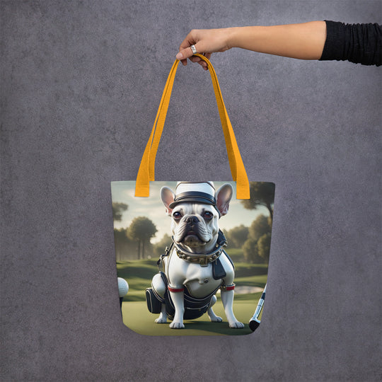 Tote bag-French Bulldog Golfer V51`