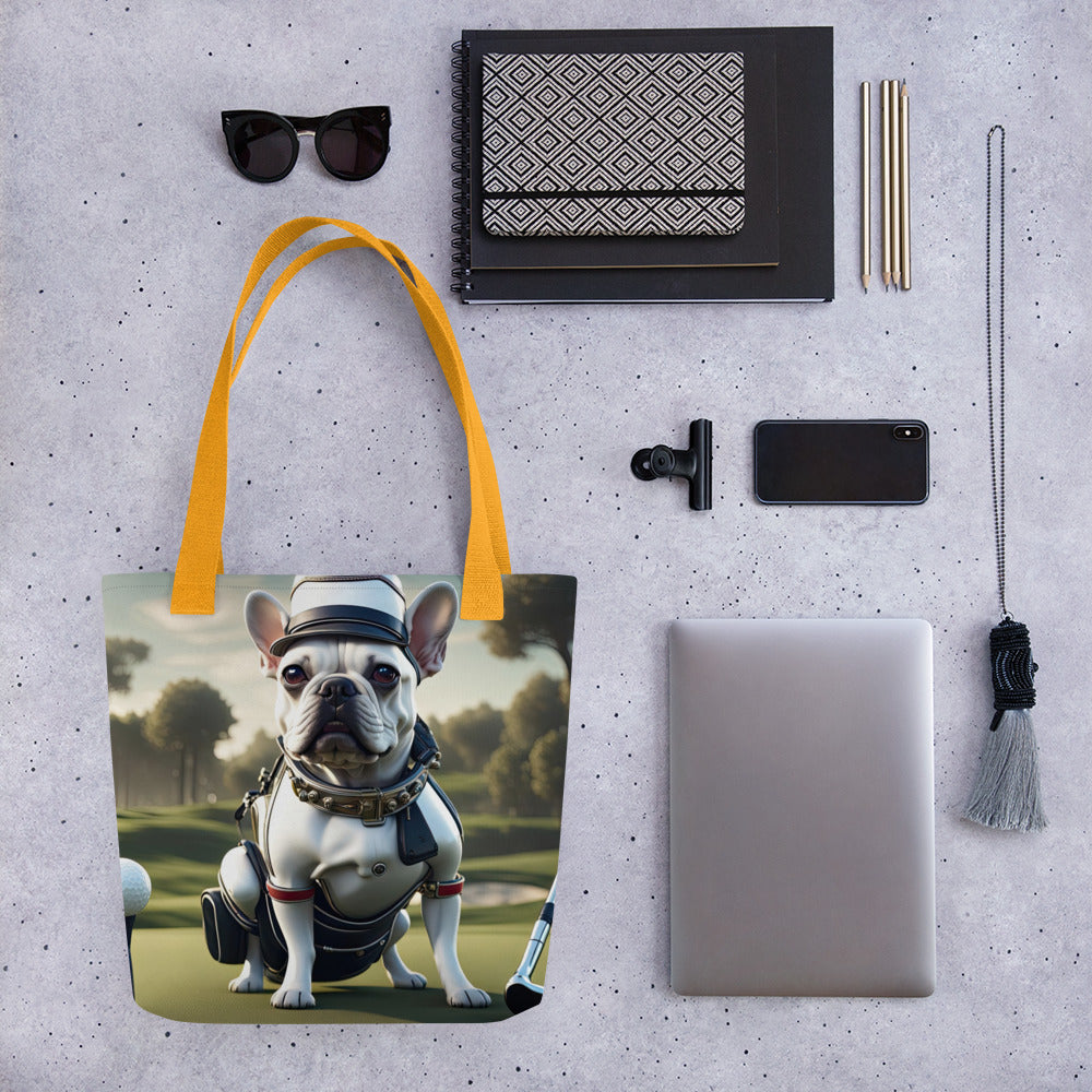 Tote bag-French Bulldog Golfer V51`