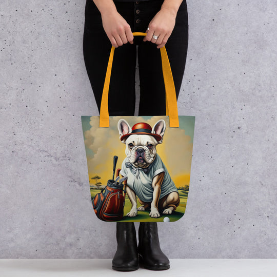 Tote bag-French Bulldog Golfer  V54