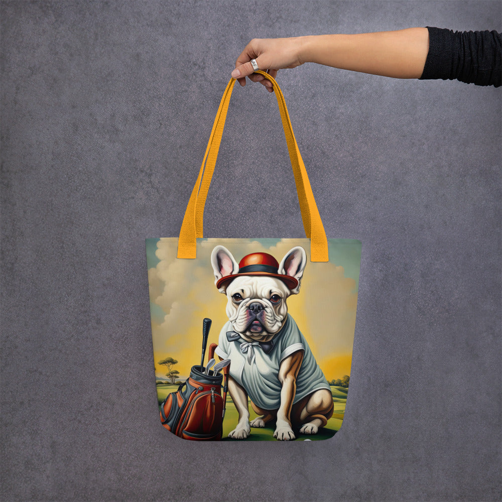 Tote bag-French Bulldog Golfer  V54