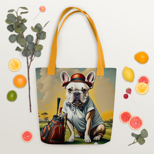 Tote bag-French Bulldog Golfer  V54