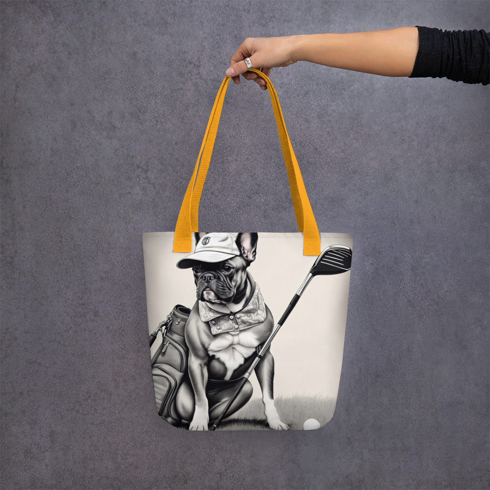 Tote bag-French Bulldog Golfer  V57