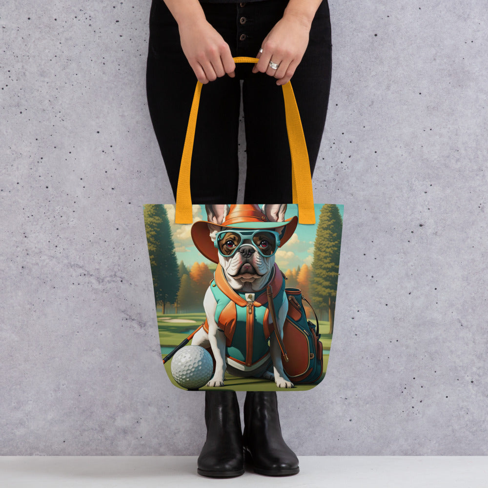 Tote bag-French Bulldog Golfer V60