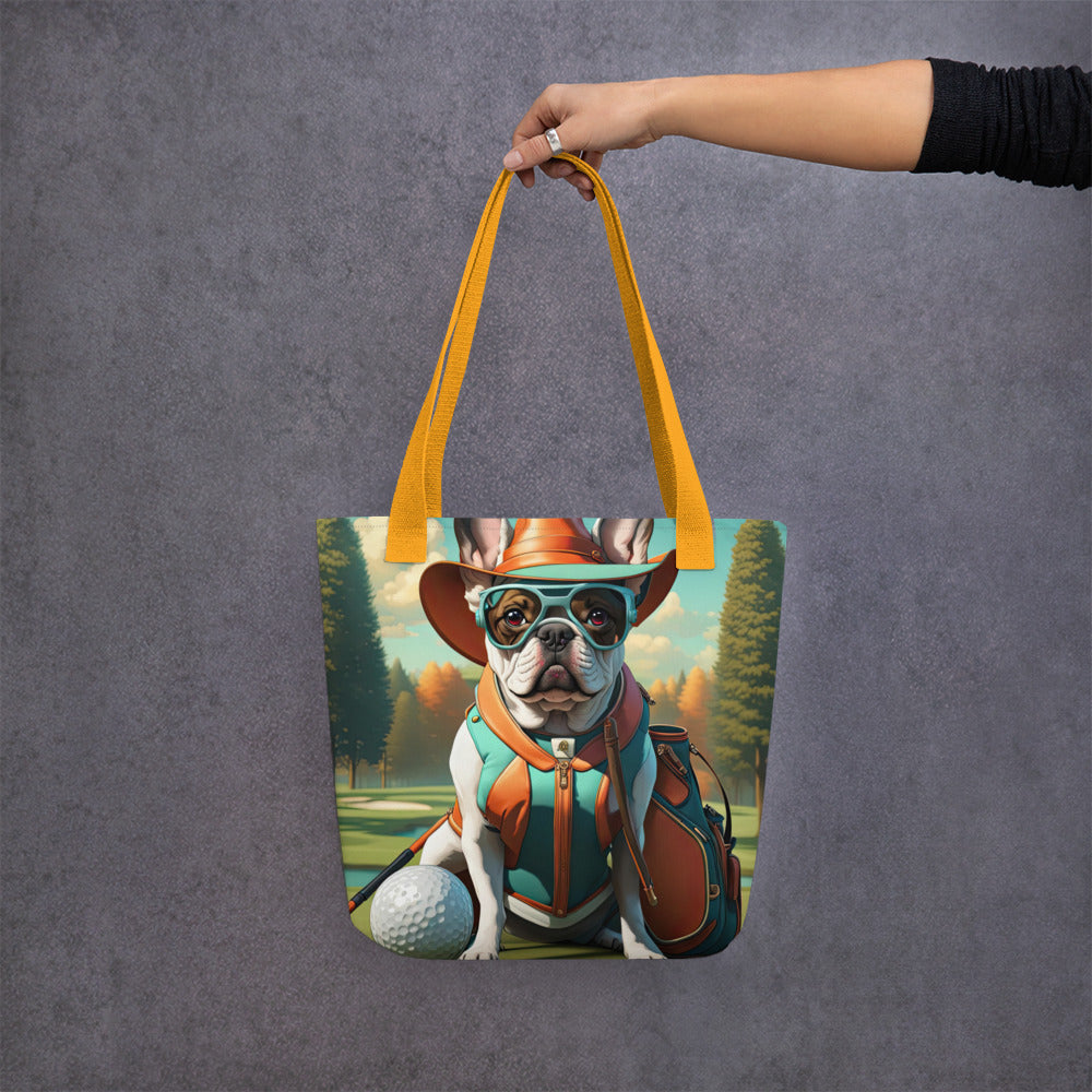 Tote bag-French Bulldog Golfer V60