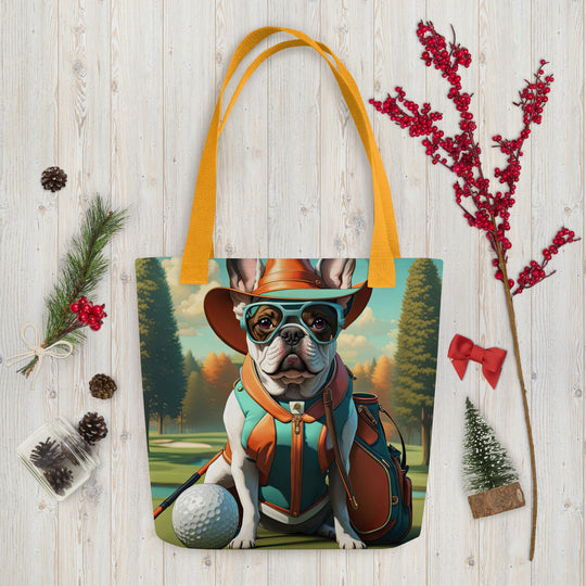 Tote bag-French Bulldog Golfer V60