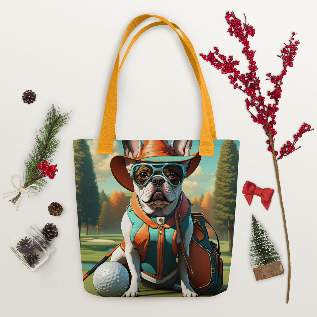 Tote bag-French Bulldog Golfer V60