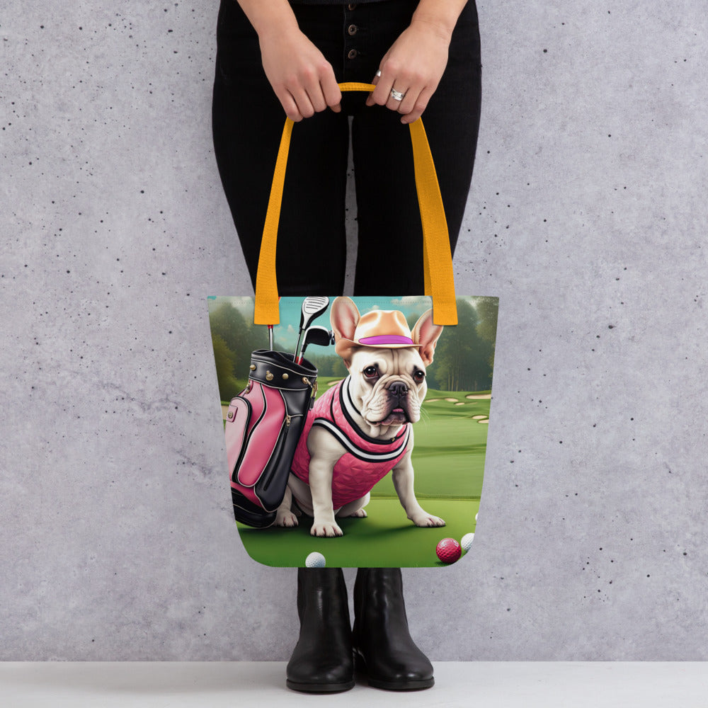 Tote bag-French Bulldog Golfer V62