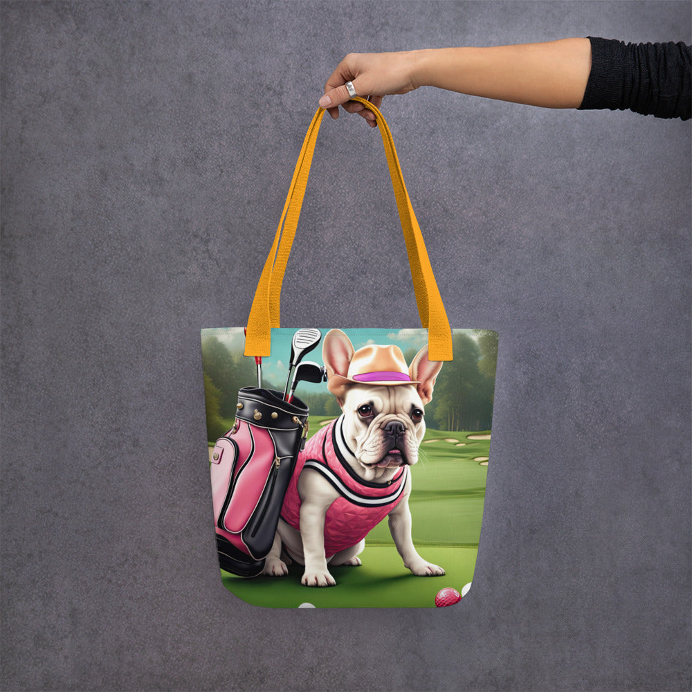 Tote bag-French Bulldog Golfer V62