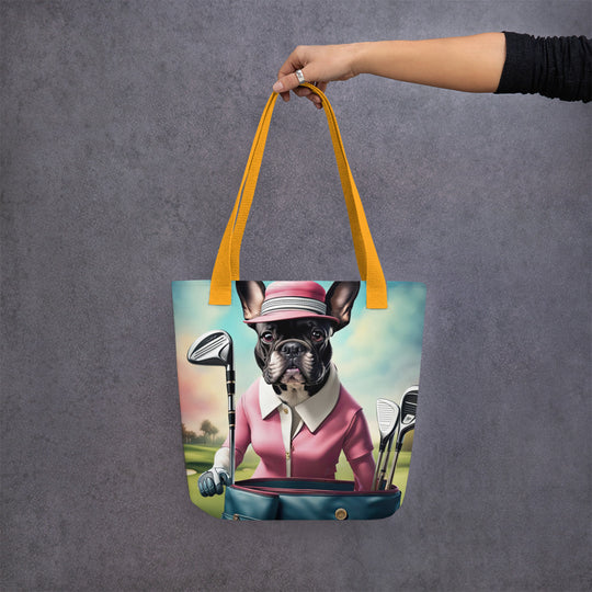 Tote bag-French Bulldog Golfer V63