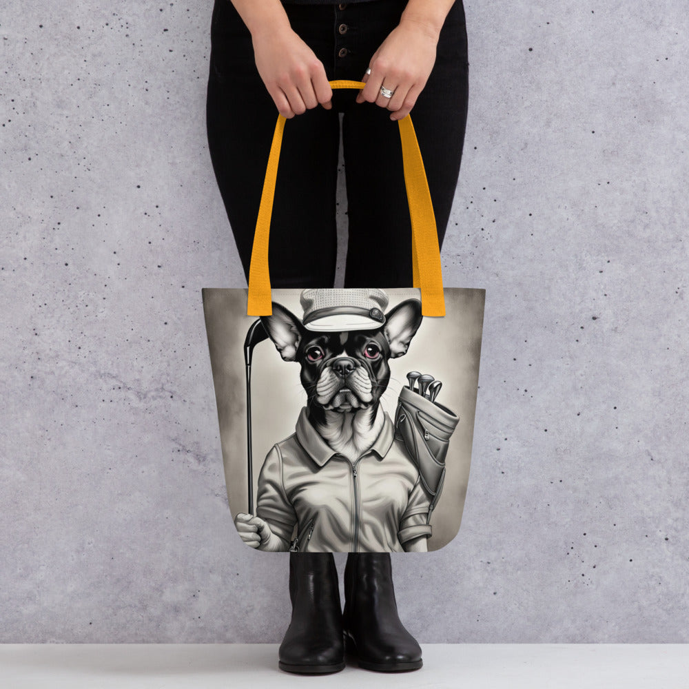 Tote bag-French Bulldog Golfer V64