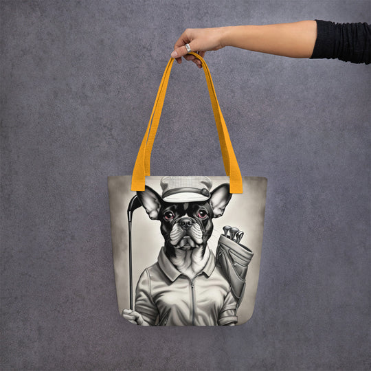 Tote bag-French Bulldog Golfer V64