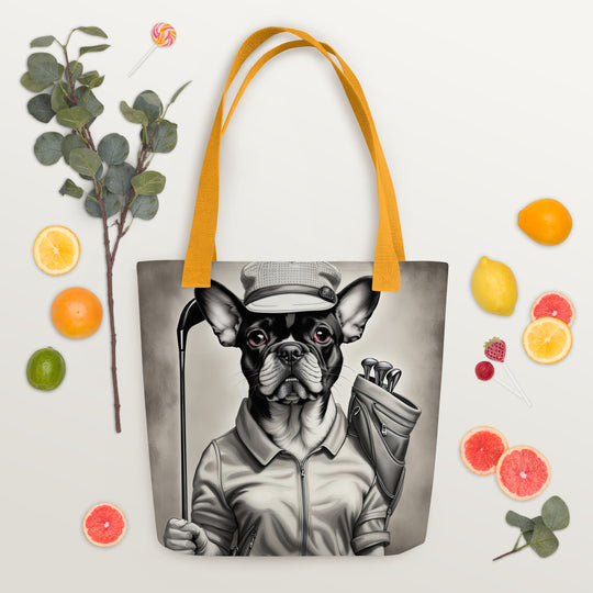 Tote bag-French Bulldog Golfer V64