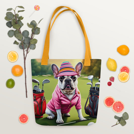 Tote bag-French Bulldog Golfer V65