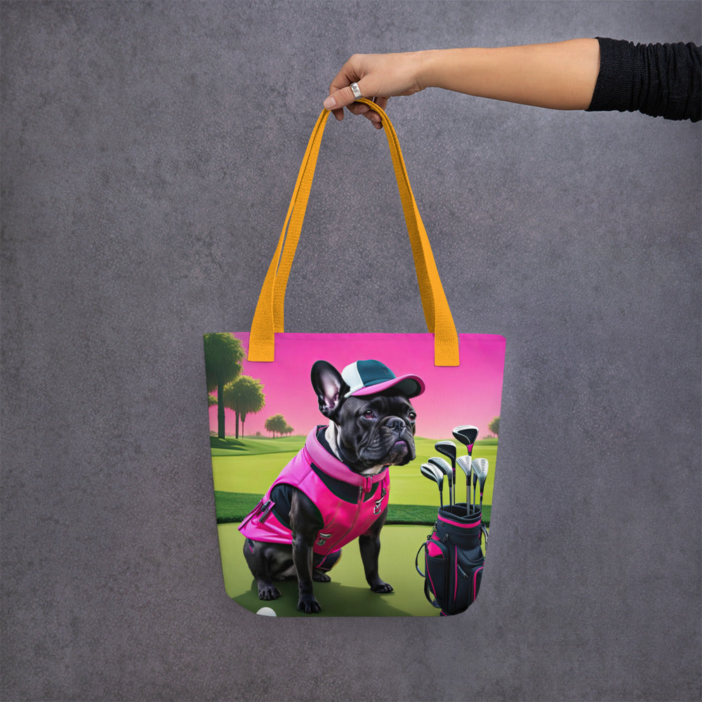 Tote bag-French Bulldog Golfer V66