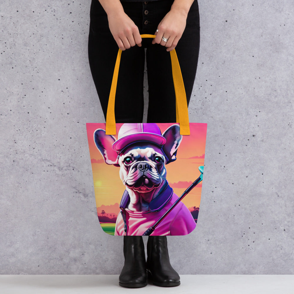 Tote bag-French Bulldog Golfer V67