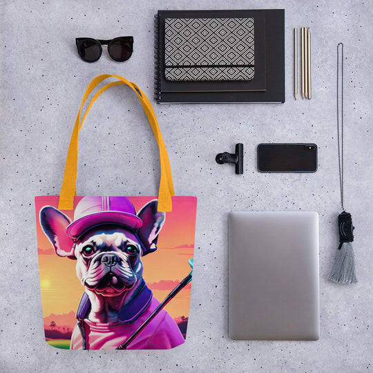 Tote bag-French Bulldog Golfer V67