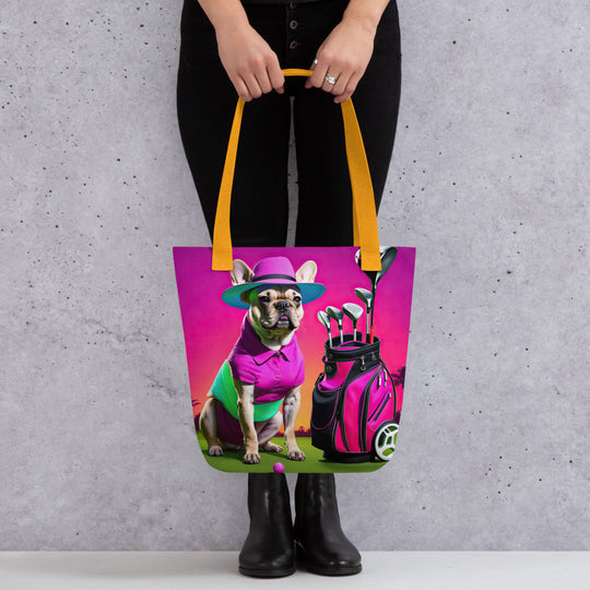 Tote bag-French Bulldog Golfer V68