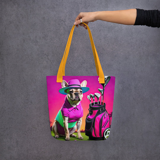 Tote bag-French Bulldog Golfer V68