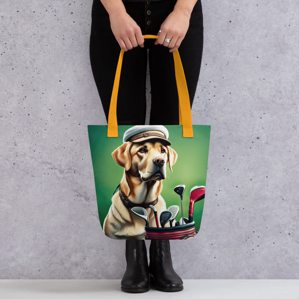 Tote bag-Labrador Retriever Golfer V2