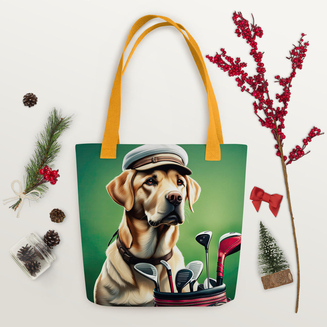 Tote bag-Labrador Retriever Golfer V2