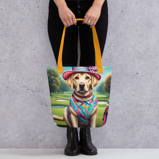 Tote bag-Labrador Retriever Golfer V3