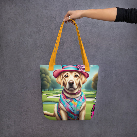 Tote bag-Labrador Retriever Golfer V3