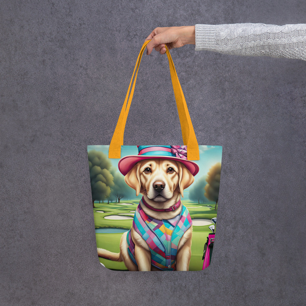 Tote bag-Labrador Retriever Golfer V3