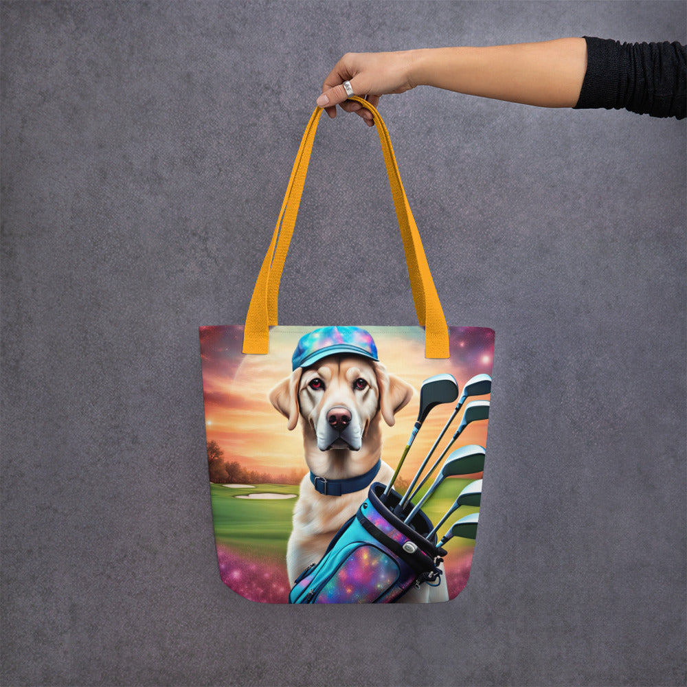 Tote bag-Labrador Retriever Golfer V5