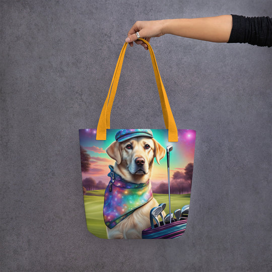 Tote bag-Labrador Retriever Golfer V6