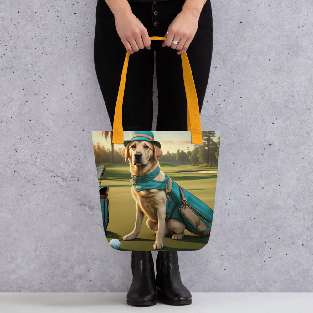 Tote bag-Labrador Retriever Golfer V7