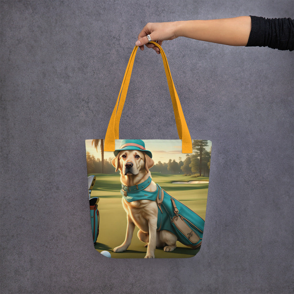 Tote bag-Labrador Retriever Golfer V7