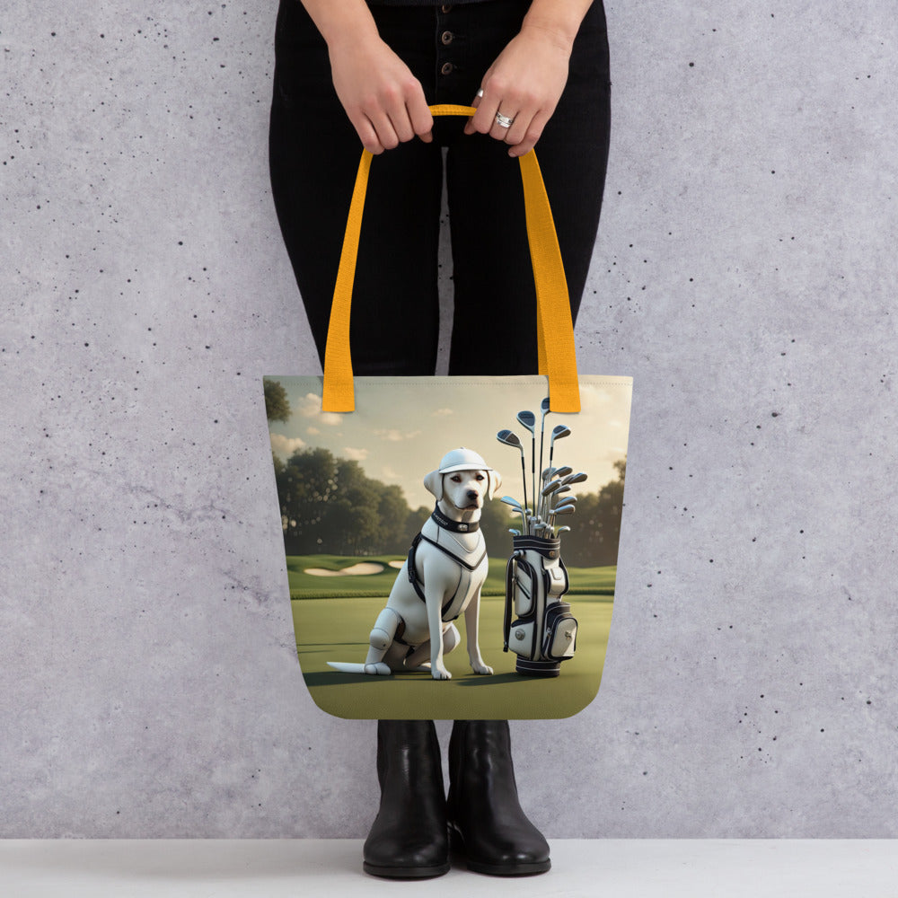 Tote bag-Labrador Retriever Golfer V8