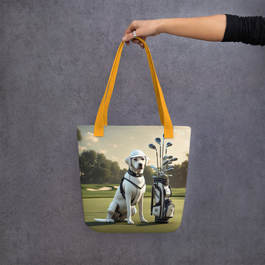 Tote bag-Labrador Retriever Golfer V8