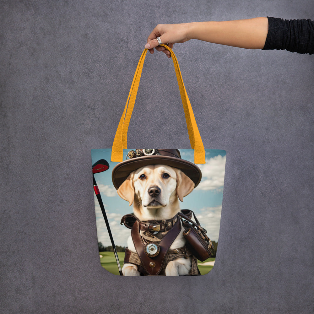 Tote bag-Labrador Retriever Golfer V10