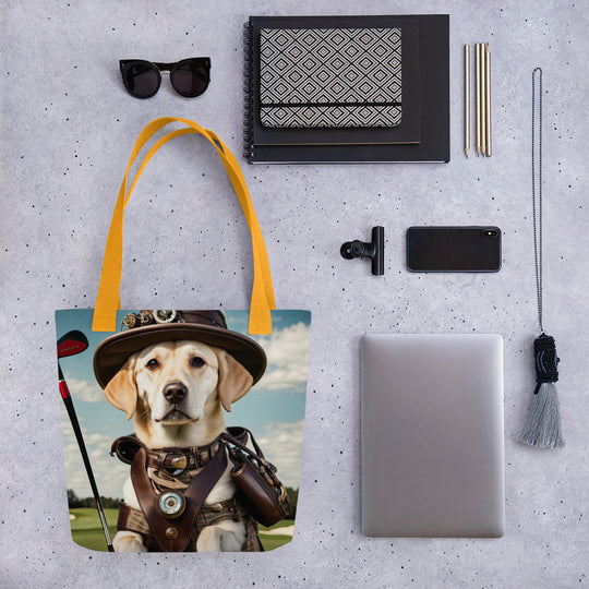 Tote bag-Labrador Retriever Golfer V10