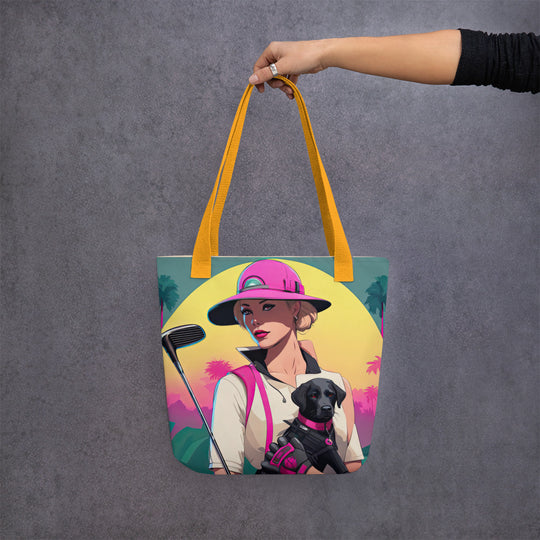 Tote bag-Labrador Retriever Golfer V13