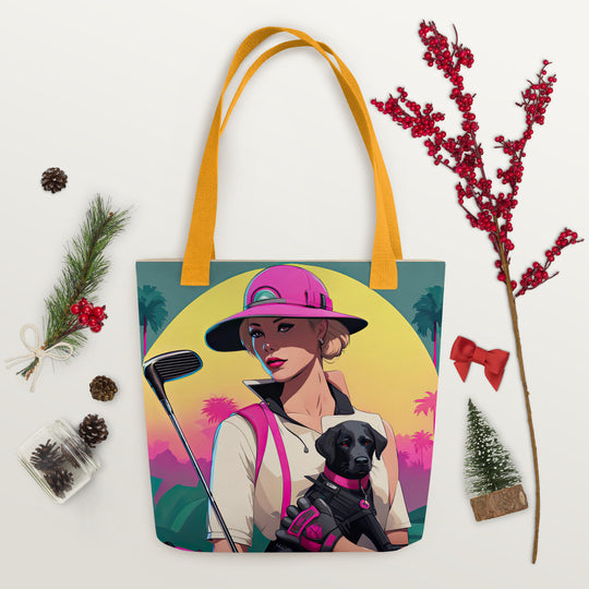 Tote bag-Labrador Retriever Golfer V13