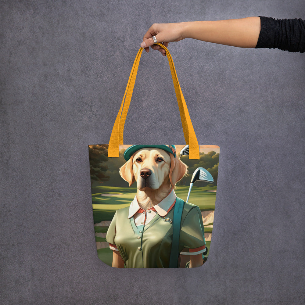 Tote bag-Labrador Retriever Golfer V15