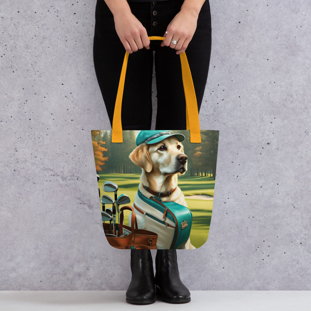 Tote bag-Labrador Retriever Golfer V16