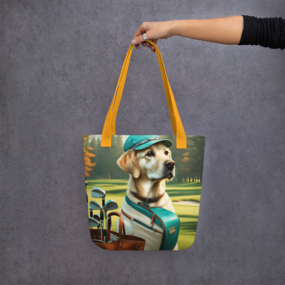 Tote bag-Labrador Retriever Golfer V16