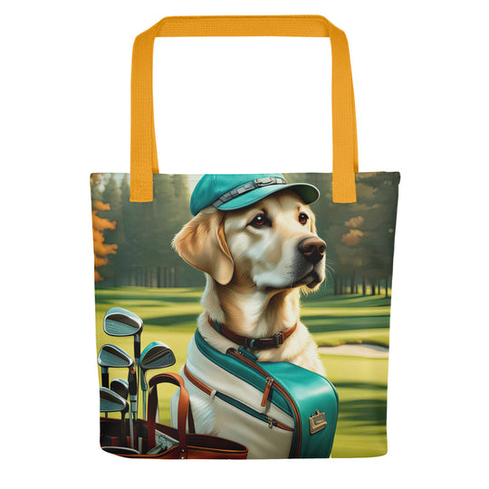 Tote bag-Labrador Retriever Golfer V16