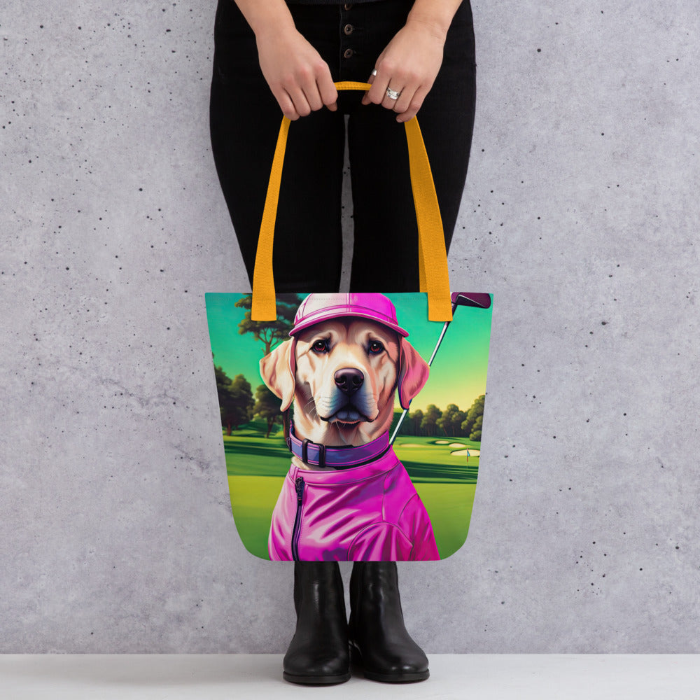 Tote bag-Labrador Retriever Golfer V17