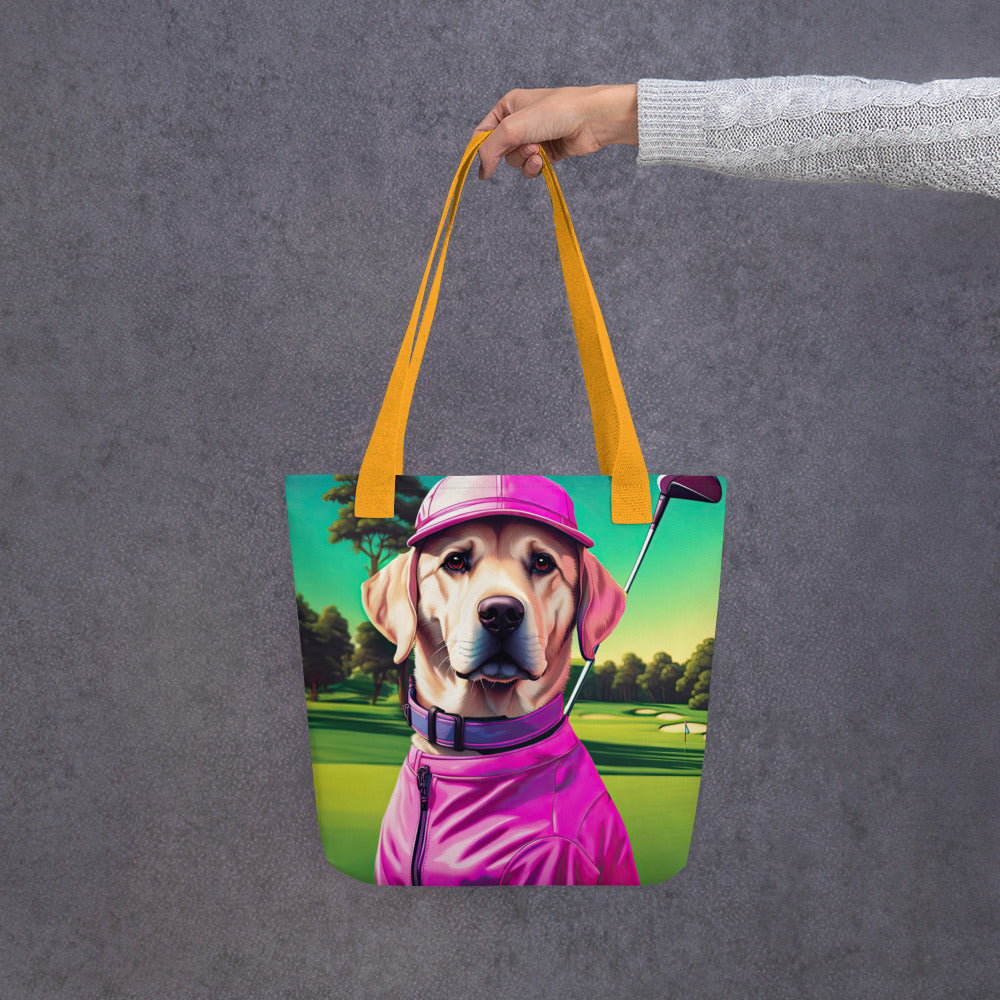 Tote bag-Labrador Retriever Golfer V17