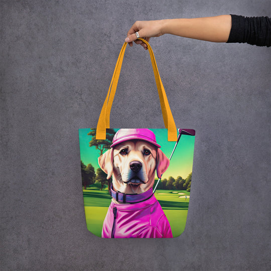 Tote bag-Labrador Retriever Golfer V17